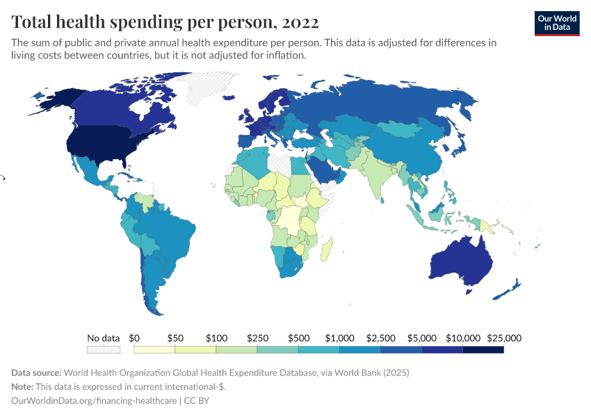 A thumbnail of the "Total health spending per person" chart