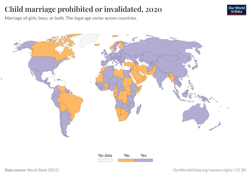 A thumbnail of the "Child marriage prohibited or invalidated" chart