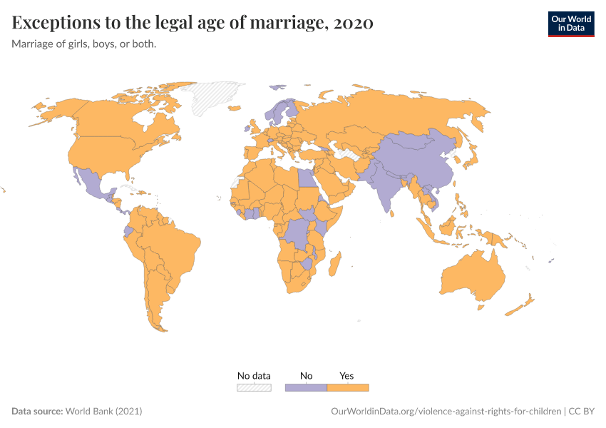 A thumbnail of the "Exceptions to the legal age of marriage" chart