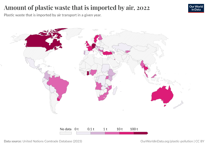 A thumbnail of the "Amount of plastic waste that is imported by air" chart