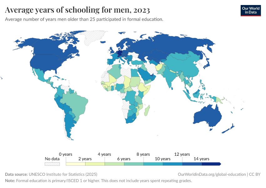 A thumbnail of the "Average years of schooling for men" chart