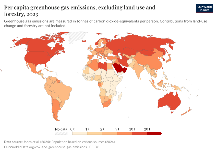 A thumbnail of the "Per capita greenhouse gas emissions, excluding land use and forestry" chart