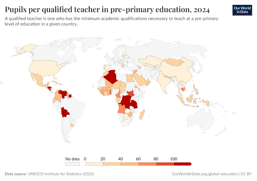 A thumbnail of the "Pupils per qualified teacher in pre-primary education" chart
