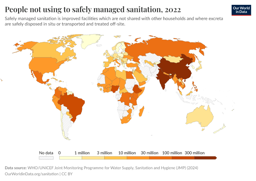 A thumbnail of the "People not using to safely managed sanitation" chart