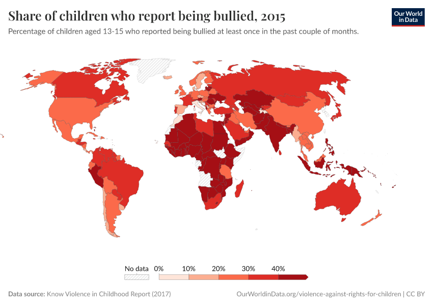 A thumbnail of the "Share of children who report being bullied" chart